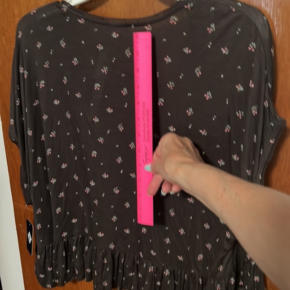 Brand new short sleeve, Lucky Brand women’s size  c large brown top shirt blouse - Picture 6 of 6